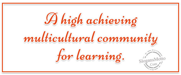A high achieving multicultural community for learning.
