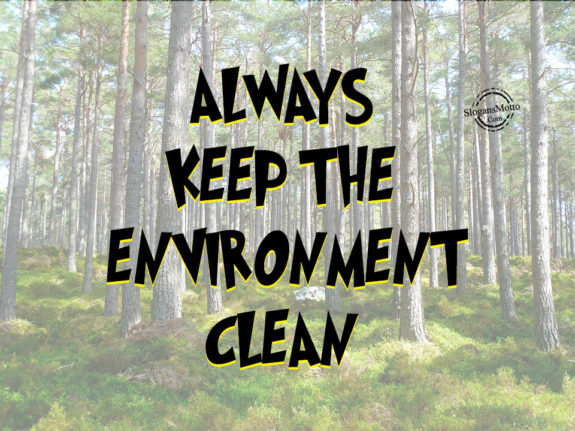 ALWAYS KEEP THE ENVIRONMENT CLEAN