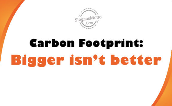 Carbon Footprint: Bigger isn’t better