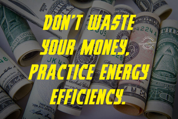 Don’t waste your money, practice energy efficiency.