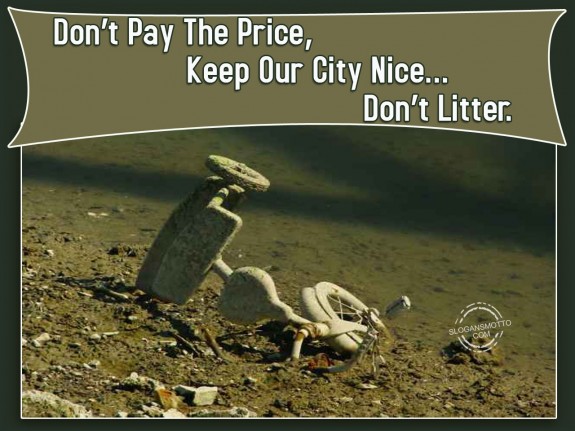 Don’t pay the price, keep our city nice…don’t litter
