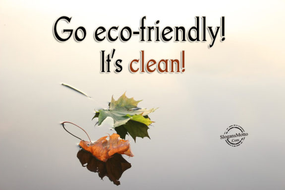 Go eco-friendly! It’s clean!