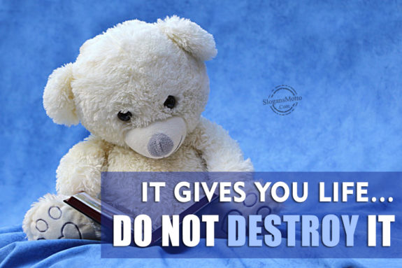 IT GIVES YOU LIFE…DO NOT DESTROY IT
