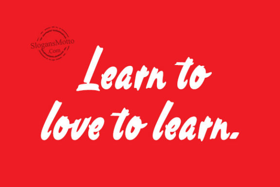 Learn to love to learn.