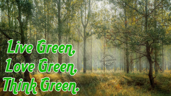 Live Green, Love Green, Think Green.