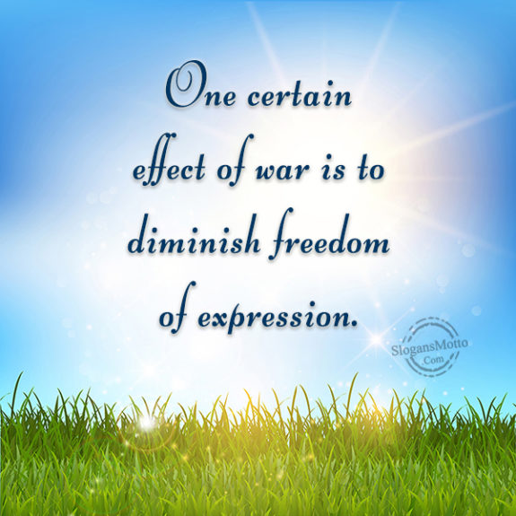  One Certain Effect Of War