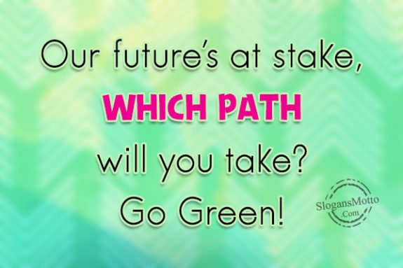Our future’s at stake, which path will you take? Go Green!