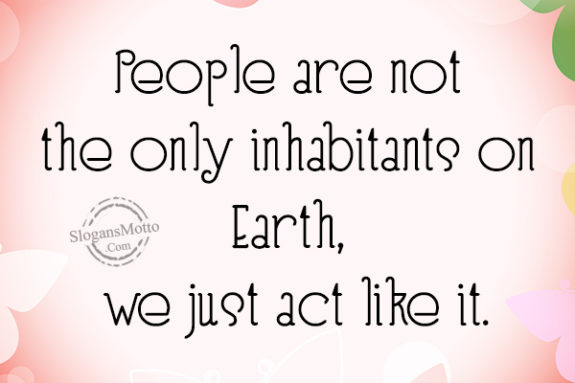 People are not the only inhabitants on Earth, we just act like it.