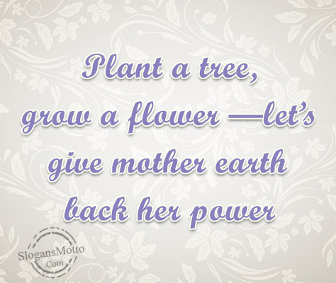 Plant a tree, grow a flower –let’s give mother earth back her power