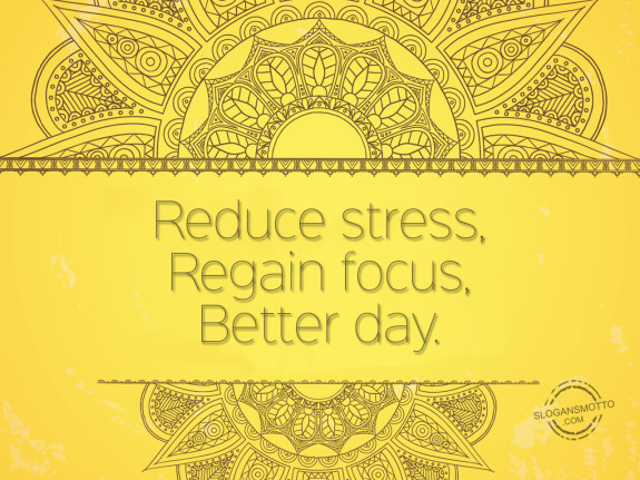 Reduce stress, regain focu, better day
