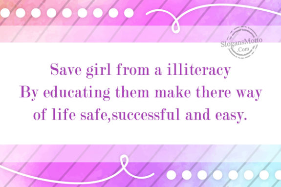 Save Girl From Illiteracy