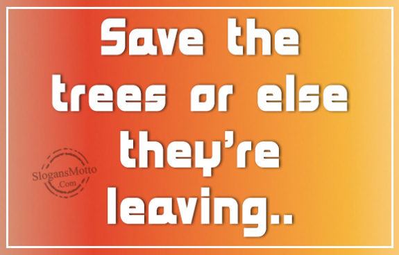 Save the trees or else they’re leaving..