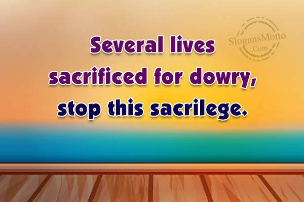 slogans on dowry prohibition