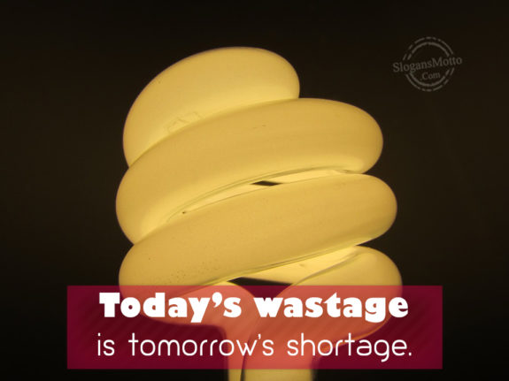 Today's Wastage Is Tomorrow's Shortage