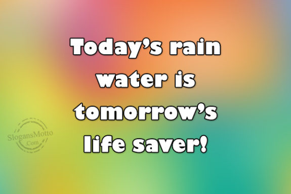 Today’s rain water is tomorrow’s life saver!