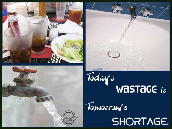 Today’s wastage is tomorrow’s shortage