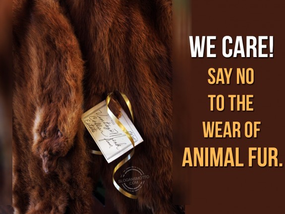 We Care! Say no to the wear of Animal Fur.