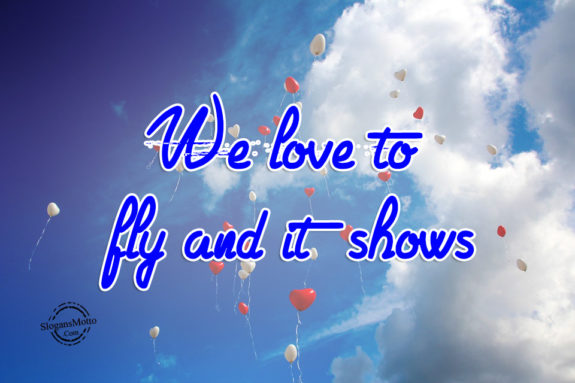 We love to fly and it shows