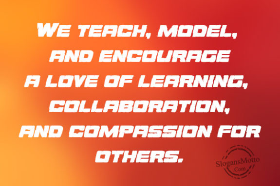 We teach, model, and encourage a love of learning, collaboration, and compassion for others.