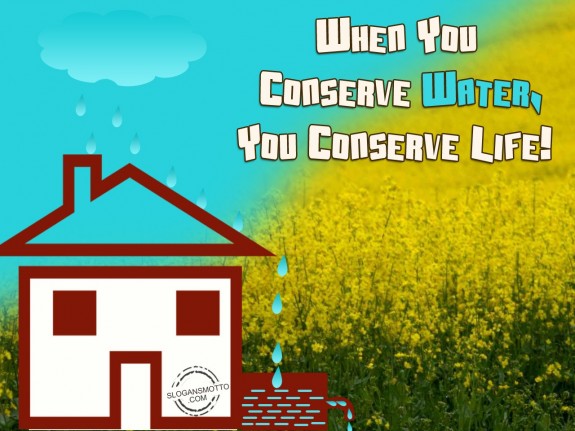 When you conserve water, you conserve life!