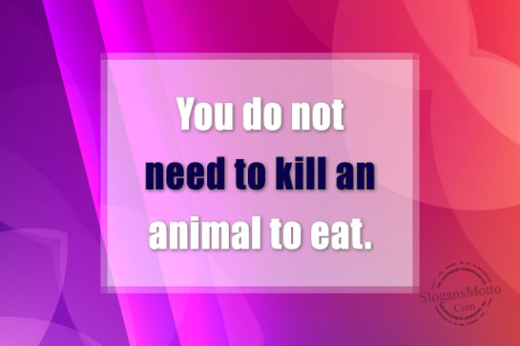  You Do Not Need To Kill An Animal