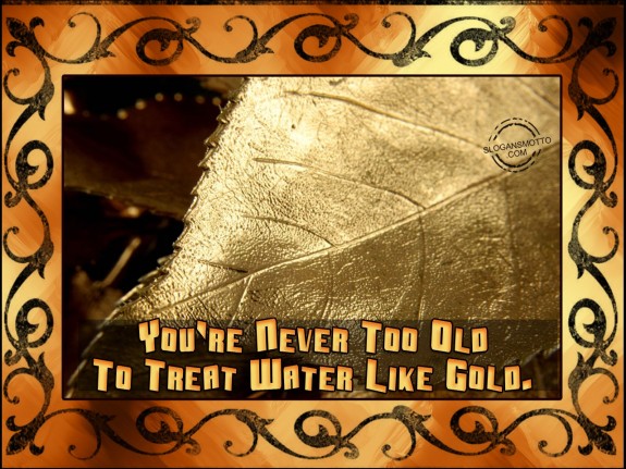 You’re never too old to treat water like gold